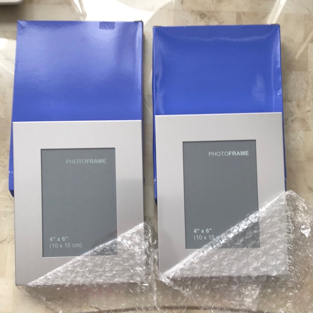 Silver Photo Frame Set |  Two per set 4” x 6” NWOT